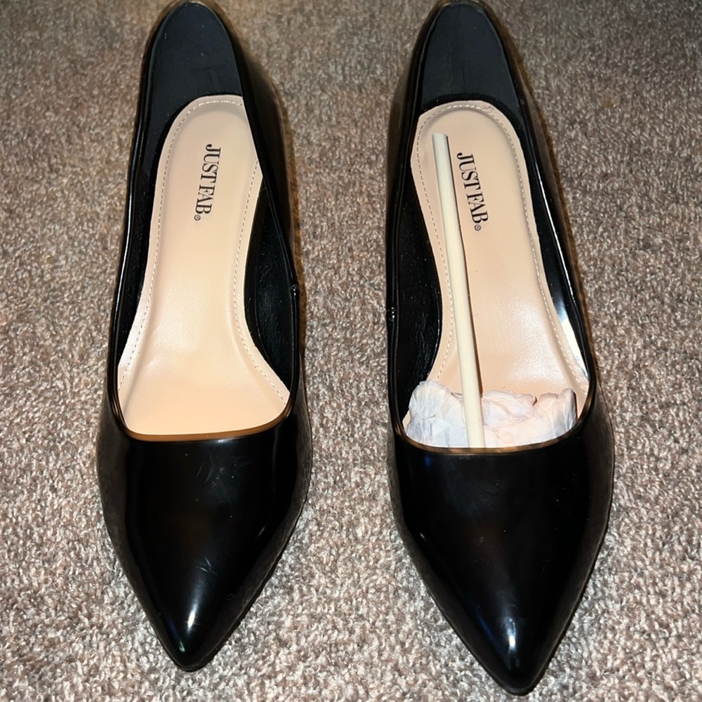 Black JUSTFAB short heels